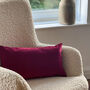 Luxury Super Soft Velvet Cushion Cranberry Red, thumbnail 4 of 5