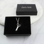 Sterling Silver Scissors Pendant Necklace, thumbnail 6 of 7