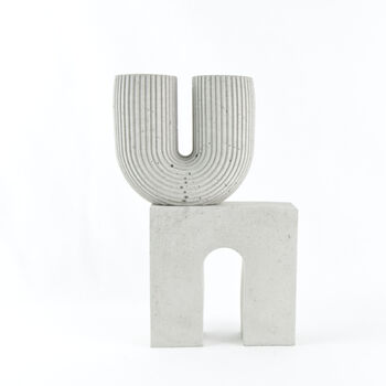Geometric Concrete Arch Sculpture Bookends, 4 of 8