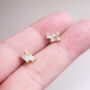 Cz Stone Stud Earrings, Gold Minimalistic Studs, Dainty Earrings, Sparkly Earrings, thumbnail 1 of 7
