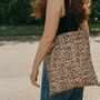 Cotton Canvas Leopard Print Shopper Tote Bag, thumbnail 3 of 4