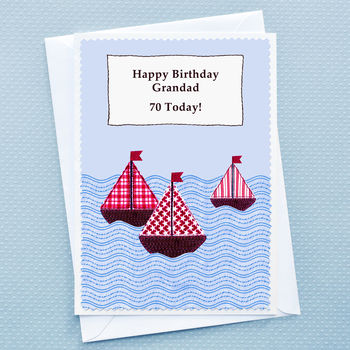 'Boats' Personalised Birthday Card, 2 of 3