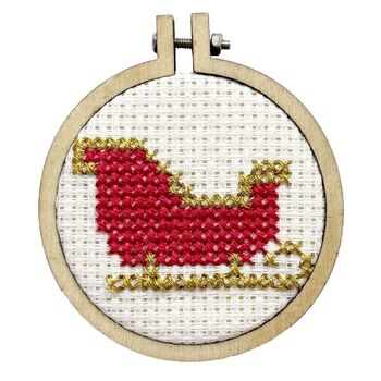 Dashing Through The Snow! Christmas Mini Matchbox Cross Stitch Kit, 3 of 5