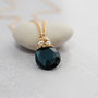 Navy Quartz And Pearl Pendant Necklace, thumbnail 1 of 2