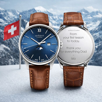 Personalised Swiss Made Men’s Moonphase Watch – Architect London Montreux, 4 of 4