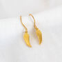 Dainty Gold Plated Angel Wing Earrings, thumbnail 8 of 11