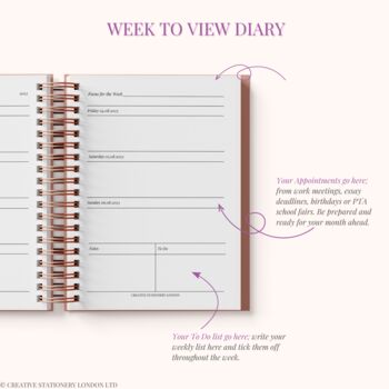 Personalised | Academic Mid Year 23 24 Diary | Pinks, 10 of 12