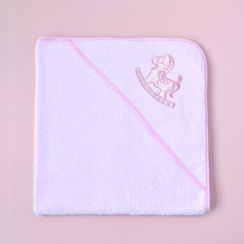 Personalised Pink Elephant Hooded Baby Towel, 11 of 11