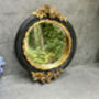 16cm Black And Gold Decorative Wall Mirror – Floral Motif, thumbnail 2 of 12
