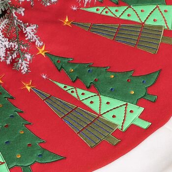 Wrap Around Fabric Christmas Tree Skirt, 4 of 7