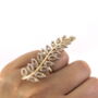 Gold Plated Crystal Leaf And Vine Ring, thumbnail 2 of 2