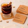 Set Of Six 'Christmas' Cork Coasters | Homeware | Tableware | Festive, thumbnail 1 of 3