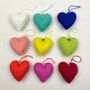 Fair Trade Beaded Felt Heart Christmas New Baby Decor, thumbnail 1 of 12