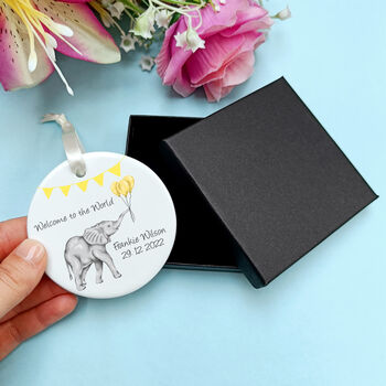 Personalised New Baby Elephant Decoration, 5 of 6
