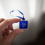 Forget Me Not Hand Engraved Glass Hanging Decoration, thumbnail 3 of 6