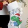 Personalised Dinosaur Christmas Stocking, thumbnail 1 of 4