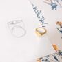 Gold Plated Sterling Silver Floral Signet Ring, thumbnail 5 of 6