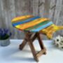 Handcrafted Multicoloured Wooden Fish Mini Stool Table, thumbnail 4 of 12