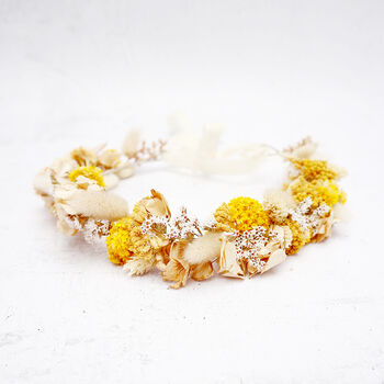Halo And Sunny Dried Flower Wedding Bridal Accessories, 5 of 5