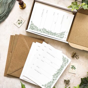 Botanical Florals Ready To Write Invitations, 3 of 7
