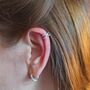 Crystal Huggie Hoop Earrings, thumbnail 3 of 5