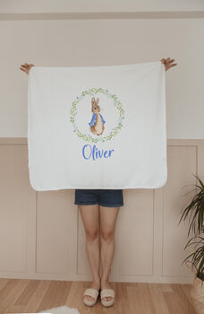 Peter Rabbit Blanket, Baby Boy Personalized Blanket, 2 of 2