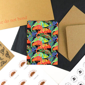 Camouflage Of Chameleons Print A6 Greetings Cards, 4 of 7