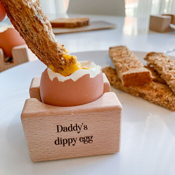 Personalised Engraved Wooden Egg Cup With Name, 5 of 5
