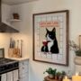 Personalised Cats And Wine Wall Art Print In A4 Or A3, thumbnail 3 of 6