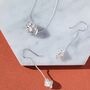 Sterling Silver Long Coiled Charm Drop Earrings, thumbnail 3 of 10