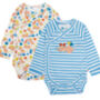 Two Pack Wrapover Fieldmouse Baby Bodysuit, thumbnail 1 of 4