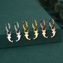 Sterling Silver Kawaii Shark Detachable Huggie Hoop Earrings, thumbnail 2 of 12