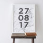 Personalised Marble Numbers Anniversary Print, thumbnail 1 of 2
