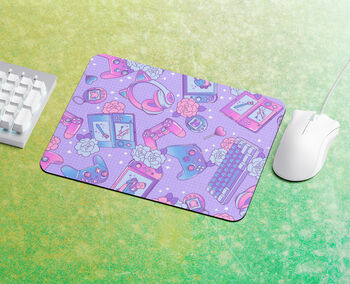 Purple Gamer Girl Mouse Mat Gift For Teen, 3 of 3
