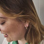 Cz Orb Gold Hoop Earrings In 18 K Gold Plated Vermeil, thumbnail 3 of 7