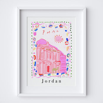 Petra Ancient City Art Print, Jordan Middle East Scene, 2 of 7