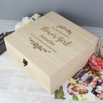 Personalised Floral Mother Of The Bride Engraved Keepsake Box, 3 of 3