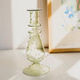 70s Style Green Pink Tablescape Glass Candle Holder, thumbnail 2 of 8