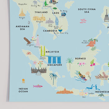 Illustrated Map Of South East Asia Art Print, 4 of 4
