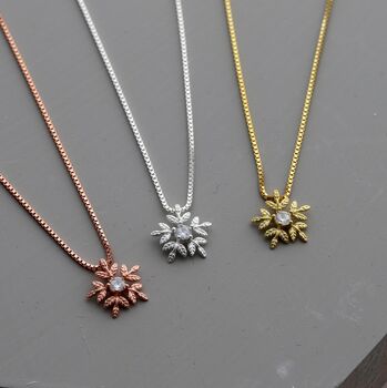 Sterling Silver Glistening Snowflake Studs Or Necklace, 9 of 9