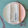 Set Of Six Embroidered Festive Phrase Napkins, thumbnail 8 of 12