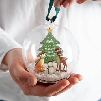 Woodland Animals Baby Details Bauble, 5 of 7