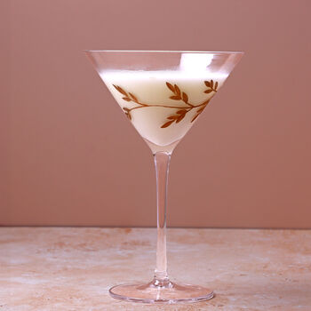 G Decor Set Of Four Wild Vine Hand Painted Martini Glasses Inspired By Nature, 4 of 5