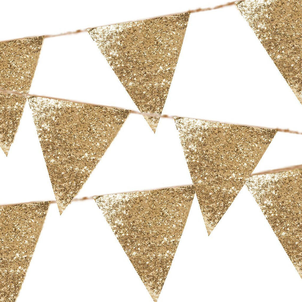 Luxe Gold Glitter Bunting Three Metres, 1 of 4