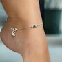 Sterling Silver Colourful Beaded Payal Anklet, thumbnail 2 of 5
