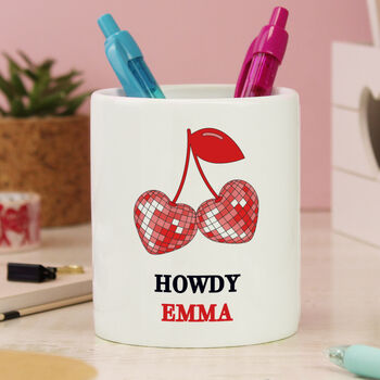 Personalised Cherry Make Up Brush Holder, 2 of 4
