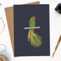 Emerald Beauty Parrot Greeting Card, thumbnail 1 of 2