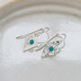 Sterling Silver Diamond And Turquoise Charm Earrings, thumbnail 1 of 5