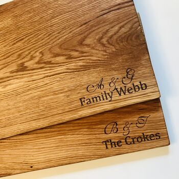 Artisan Oak Wood Personalised Chopping Board, 2 of 6