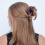 Plumeria Bella Big Hairgrip Burgundy, thumbnail 1 of 2